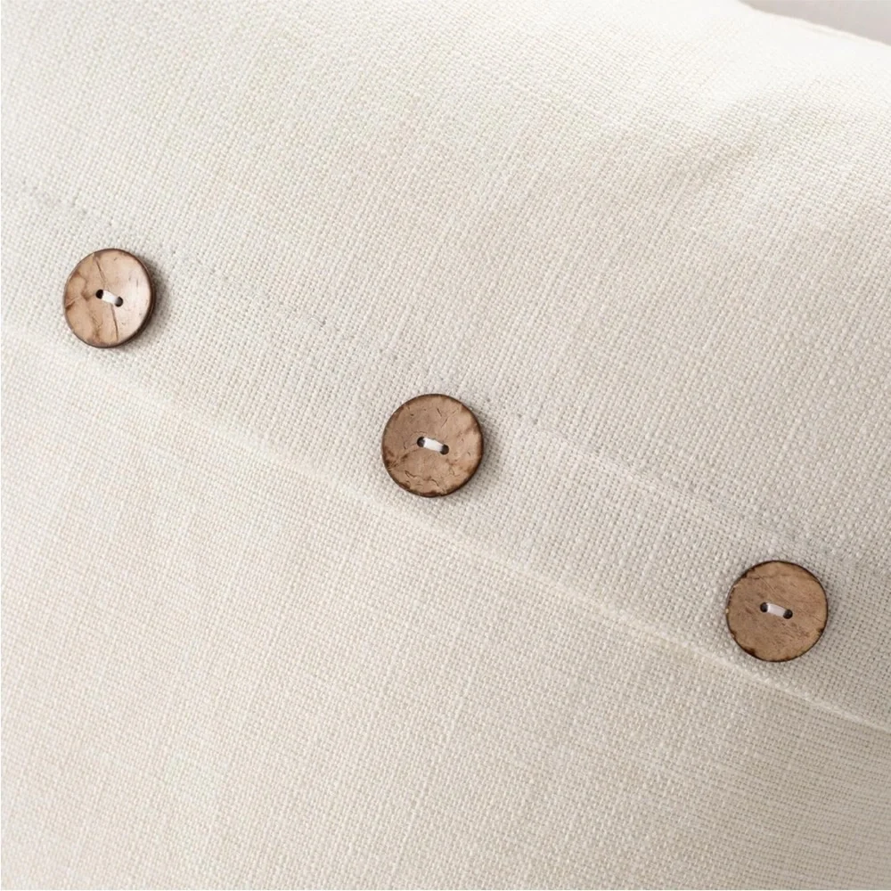 Farmhouse Mid Century Modern Bohemian Decorative Ivory Linen Pillow Case Cover